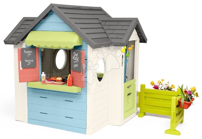 Spielhäuser für Kinder - Spielhaus mit Restaurant und Geschäft mit lebendigem Zaun Chef House Life Smoby - 3