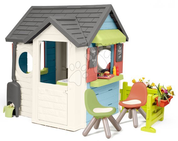 Plastikspielhäuser für Kinder | Seite 6 - Spielhaus mit Restaurant und Geschäft mit Stühlen Chef House Life Smoby_1