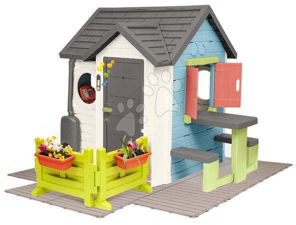Plastikspielhäuser für Kinder | Seite 6 - Spielhaus mit Restaurant und Geschäft mit Boden Chef House Life Smoby_1