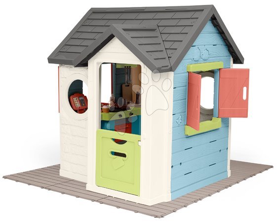 Plastikspielhäuser für Kinder | Seite 6 - Spielhaus mit Restaurant und Laden auf Bodenplatte Chef House Life Smoby_1
