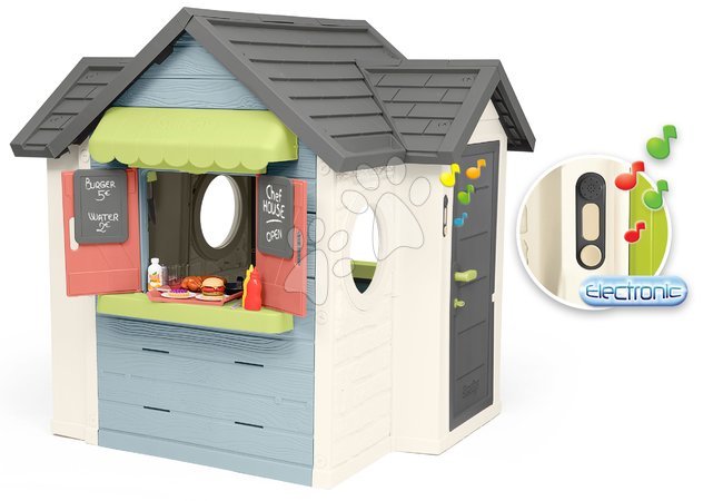 Plastikspielhäuser für Kinder | Seite 6 - Spielhaus mit Restaurant und Geschäft mit voller Tür Chef House Life Smoby