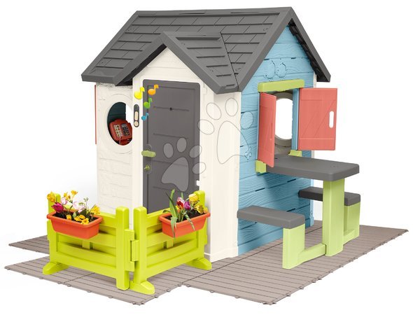 Plastikspielhäuser für Kinder | Seite 6 - Spielhaus mit Restaurant und Geschäft mit Garten Chef House Life Smoby_1