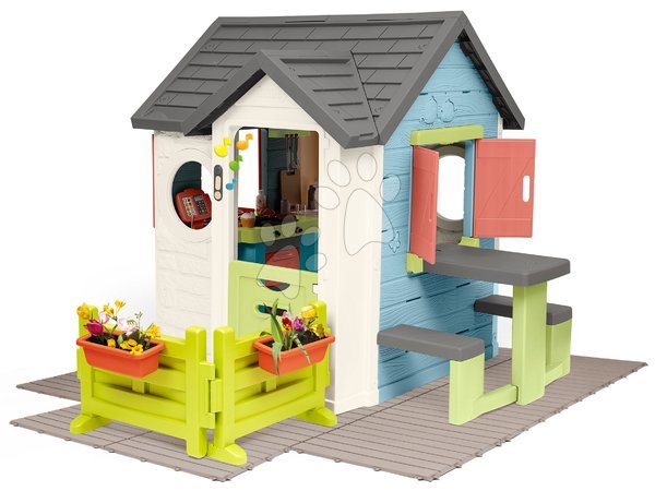 Plastikspielhäuser für Kinder | Seite 6 - Spielhaus mit Geschäft und Restaurant mit halben Türen Chef House Life Smoby