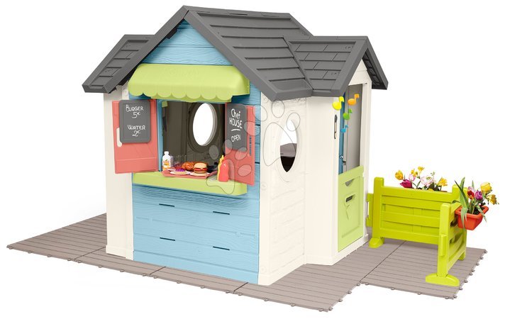 Plastikspielhäuser für Kinder | Seite 6 - Spielhaus mit Geschäft und Restaurant mit halben Türen Chef House Life Smoby_1