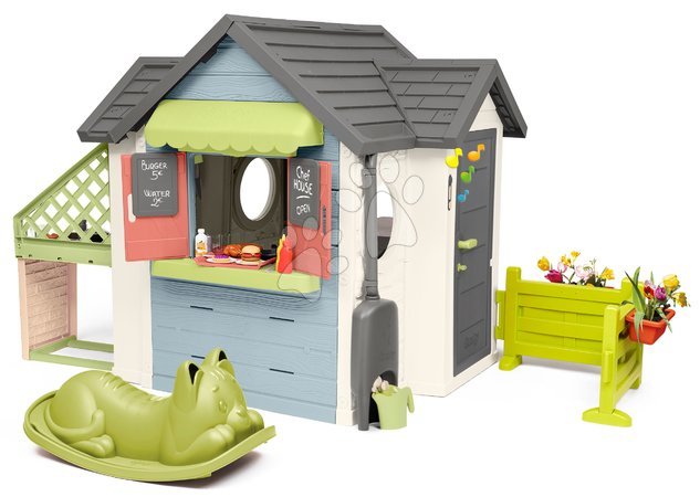 Plastikspielhäuser für Kinder | Seite 6 - Spielhaus mit Geschäft, Restaurant und Schaukel Chef House Life Smoby
