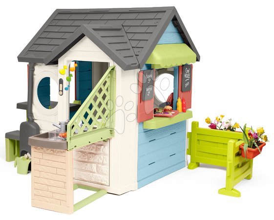 Plastikspielhäuser für Kinder | Seite 6 - Spielhaus mit Geschäft, Restaurant und Schaukel Chef House Life Smoby_1
