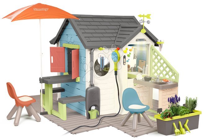 Spielhäuser Friends House Smoby - Spielhaus mit Geschäft und Restaurant unter der Lampe Chef House Life Smoby