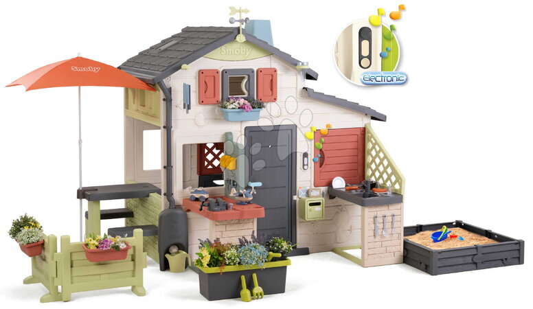 Ekskluzivno pri nas - Domček Prijatelov s peskovnikom pri kuhinjici Friends House Life Smoby