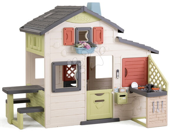 Smoby - Maison des amis avec sonnette au-dessus de la boîte aux lettres Friends House Life Smoby