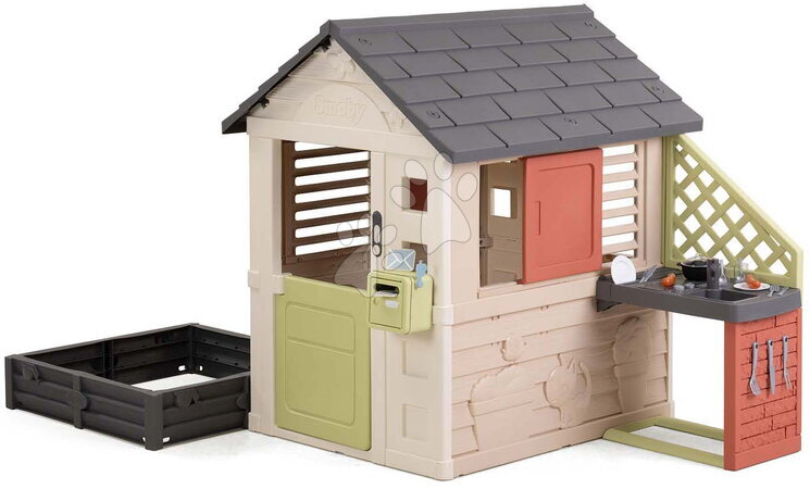 Smoby - Maison avec bac à sable Nature Playhouse&Kitchen Life Smoby