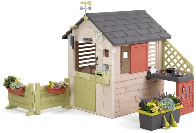 Smoby - Domček s lampou Nature Playhouse&Kitchen Life Smoby