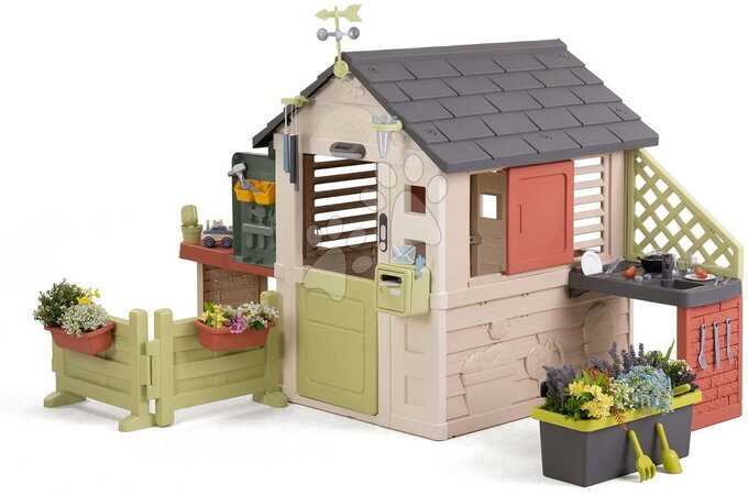 Smoby - Domček s pracovnou dielňou Nature Playhouse&Kitchen Life Smoby