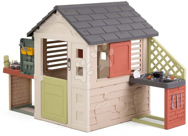 Smoby - Domček s dielňou pre remeselníka Nature Playhouse&Kitchen Life Smoby
