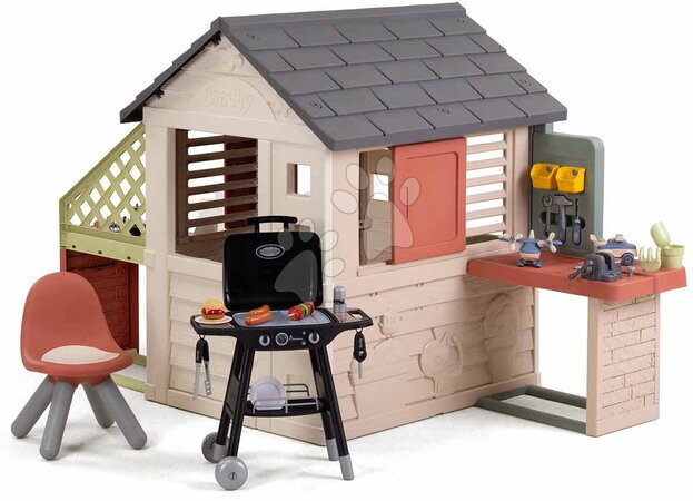 Smoby - Domček so stoličkou pre kuchára Nature Playhouse&Kitchen Life Smoby