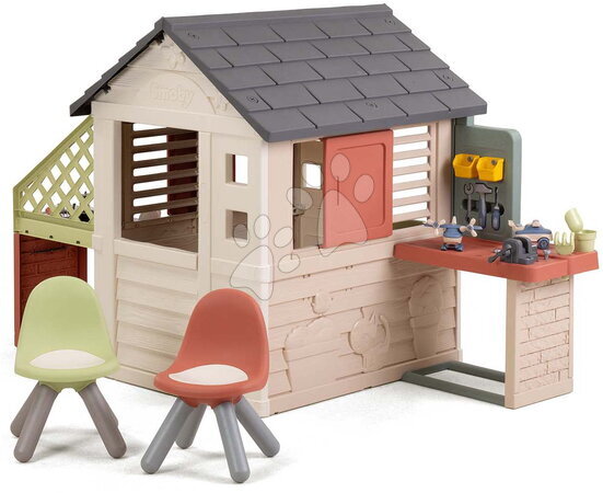 Smoby - Maison avec coin salon Nature Playhouse&Kitchen Life Smoby