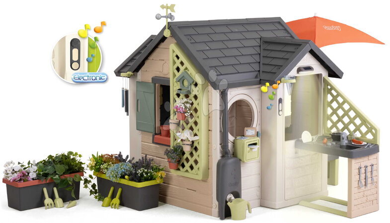 Kun her hos os - Havestue med lampe over køkkenet Garden House Life Smoby