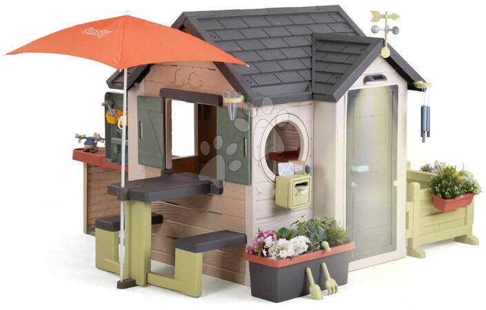 Kun her hos os - Havestue med lampe over indgang Garden House Life Smoby