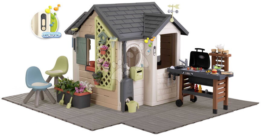 Kun her hos os - Havestue på gulv med grill Garden House Life Smoby