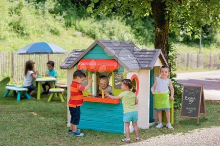 Játékok 2 - 3 éves gyerekeknek - Szett házikó kerti büfével Chef House DeLuxe Smoby és mászóka csúszdával és létrával és Kutyus libikóka_1
