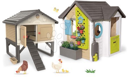 De 2 a 3 años - Set de casa para el jardinero con gallinero para 5 gallinas Casa de Jardín Smoby