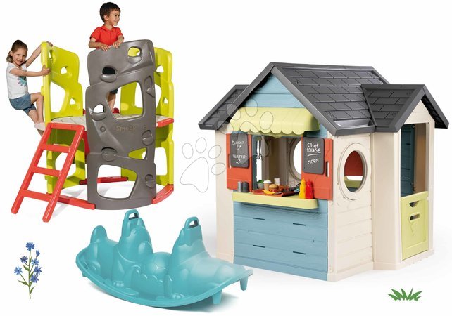 Къщи с пързалка - Set domček s reštauráciou a obchodom s preliezačkou Chef House Life Smoby