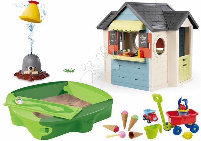 Casinhas com caixa de areia - Set domček s reštauráciou a obchodom s pieskoviskom Chef House Life Smoby