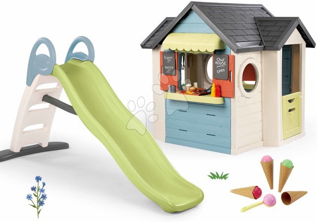 Casas com escorregador | Página 2 - Conjunto de casinha com restaurante e loja de sorvetes Chef House Life Smoby