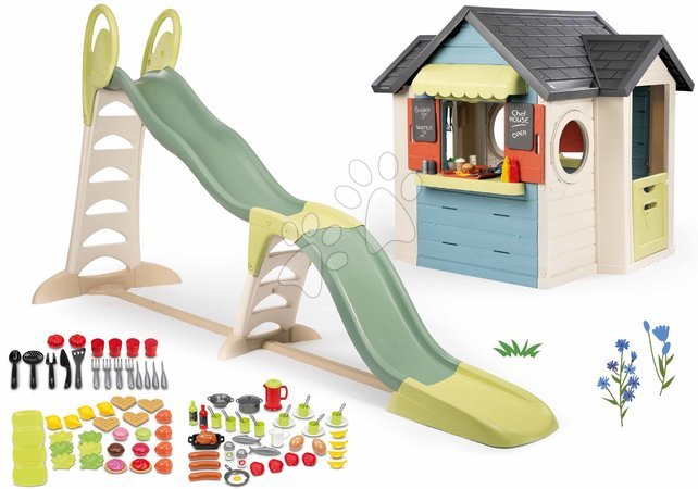 Casas com escorregador - Set domček s reštauráciou a obchodom so spotrebičmi Chef House Life Smoby