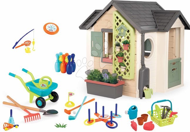 Smoby - Szett házikó kertész részére sport szettel Garden House Smoby