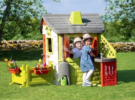 Voiture d'aventure Smoby avec toboggan et bac à sable - pour des