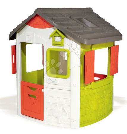 Asamblează-ți jucăriile după placul tău - Căsuţă Neo Jura Lodge Smoby cu 2 uşi 2 geamuri cu jaluzele şi hrănitor de păsări de la 2 ani_1