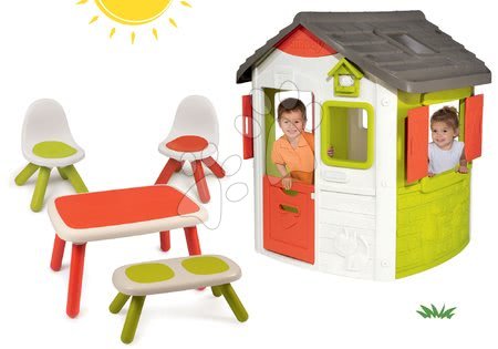 Domečky s nábytkem - Set domeček Neo Jura Lodge Smoby se dvěma dveřmi - 48