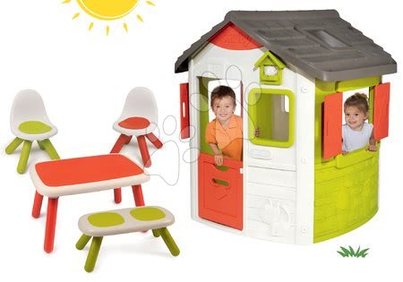Domečky s nábytkem - Set domeček Neo Jura Lodge Smoby se dvěma dveřmi - 49
