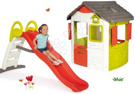 Kleine Spielhäuser mit Rutsche - Set Häuschen Neo Jura Lodge Smoby