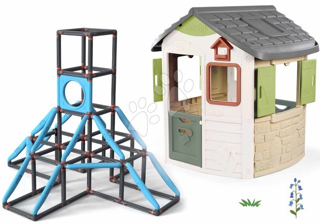  - Set domeček a 4patrová prolézačka Giant Kraxxl Life Jura Lodge Smoby