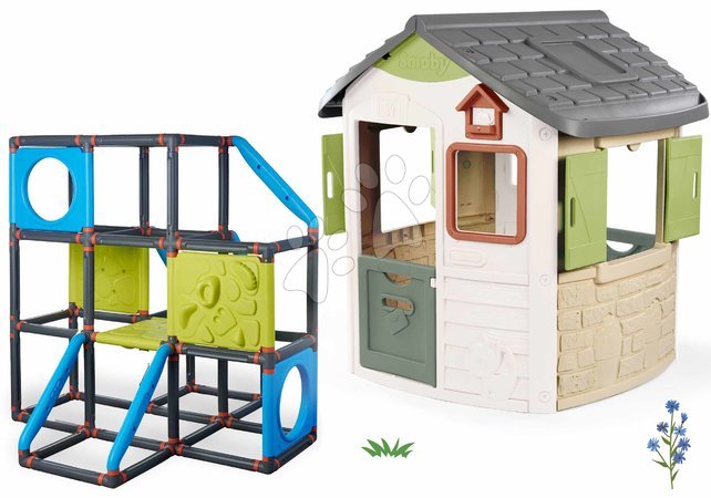  - Set domeček a prolézačka s lezeckými stěnami Frame Kraxxl Life Jura Lodge Smoby