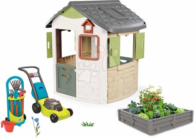 De 2 a 3 años - Set de casa ecológica Neo Jura Lodge Playhouse y arenero multifuncional Green Smoby.