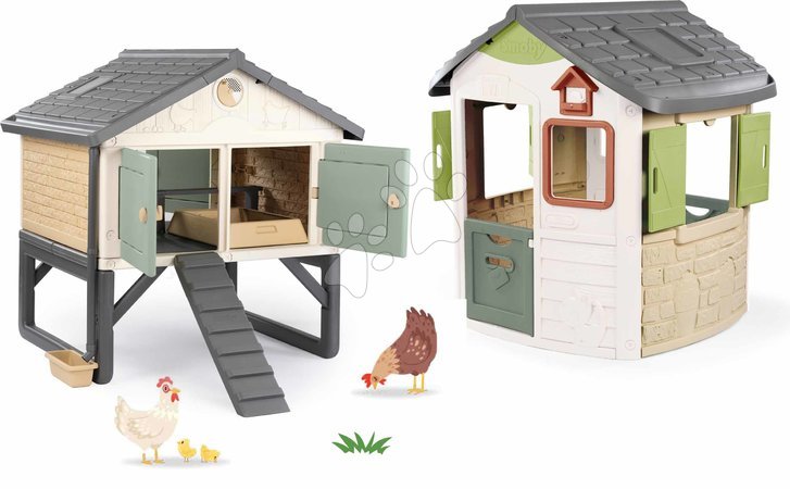  - Set domeček a kurník pro slepice Life Jura Lodge Smoby