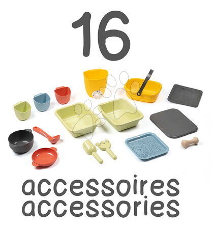Cabanes pour enfants - Cabane avec plan de travail pour le jardinier avec 16 accessoires, Mud Cooking House Life Smoby - 2