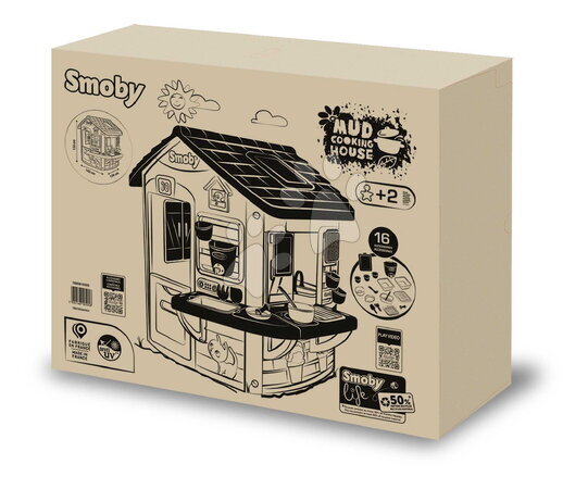 Cabanes pour enfants - Cabane avec plan de travail pour le jardinier avec 16 accessoires, Mud Cooking House Life Smoby - 6