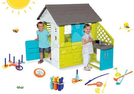 Spielhäuser Sets - Set Häuschen Pretty Blue Smoby