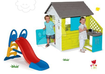 Domki ze zjeżdżalnią - Zestaw domku Pretty Blue Smoby - 19
