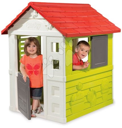 Domki dla dzieci - Zestaw domek Pretty Nature Smoby z przesuwaną okiennicą i elektronicznym dzwonkiem w prezencie od 24 mies._1