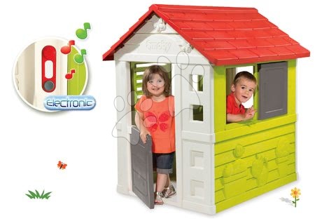 Domki dla dzieci - Zestaw domek Pretty Nature Smoby z przesuwaną okiennicą i elektronicznym dzwonkiem w prezencie od 24 mies.