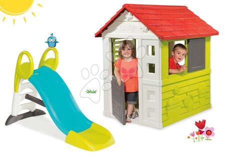Kleine Spielhäuser mit Rutsche - Set Häuschen Nature Smoby