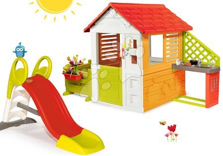 Căsuțe și tobogan pentru grădină - Set căsuță Soare Sunny Smoby