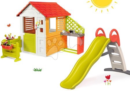 Căsuțe și tobogan pentru grădină - Set căsuță Soare Sunny Smoby