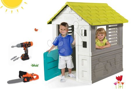 Bob the Builder - Set căsuță Jolie Smoby cu 3 geamuri și 2 jaluzele Smoby