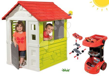 Cars - Komplet hišica Nature Smoby 3 okna 2 žaluzije