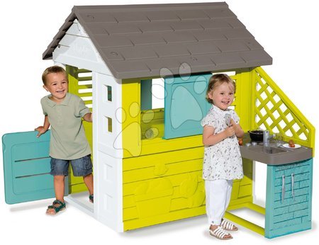 Hišice za otroke - Hišica s kuhinjo Pretty New Grey Playhouse&Kitchen Smoby _1